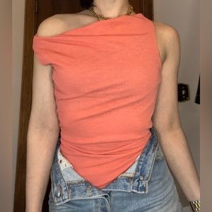 Coral pink elegant adjustable waist and neck line sleeveless top Y2K